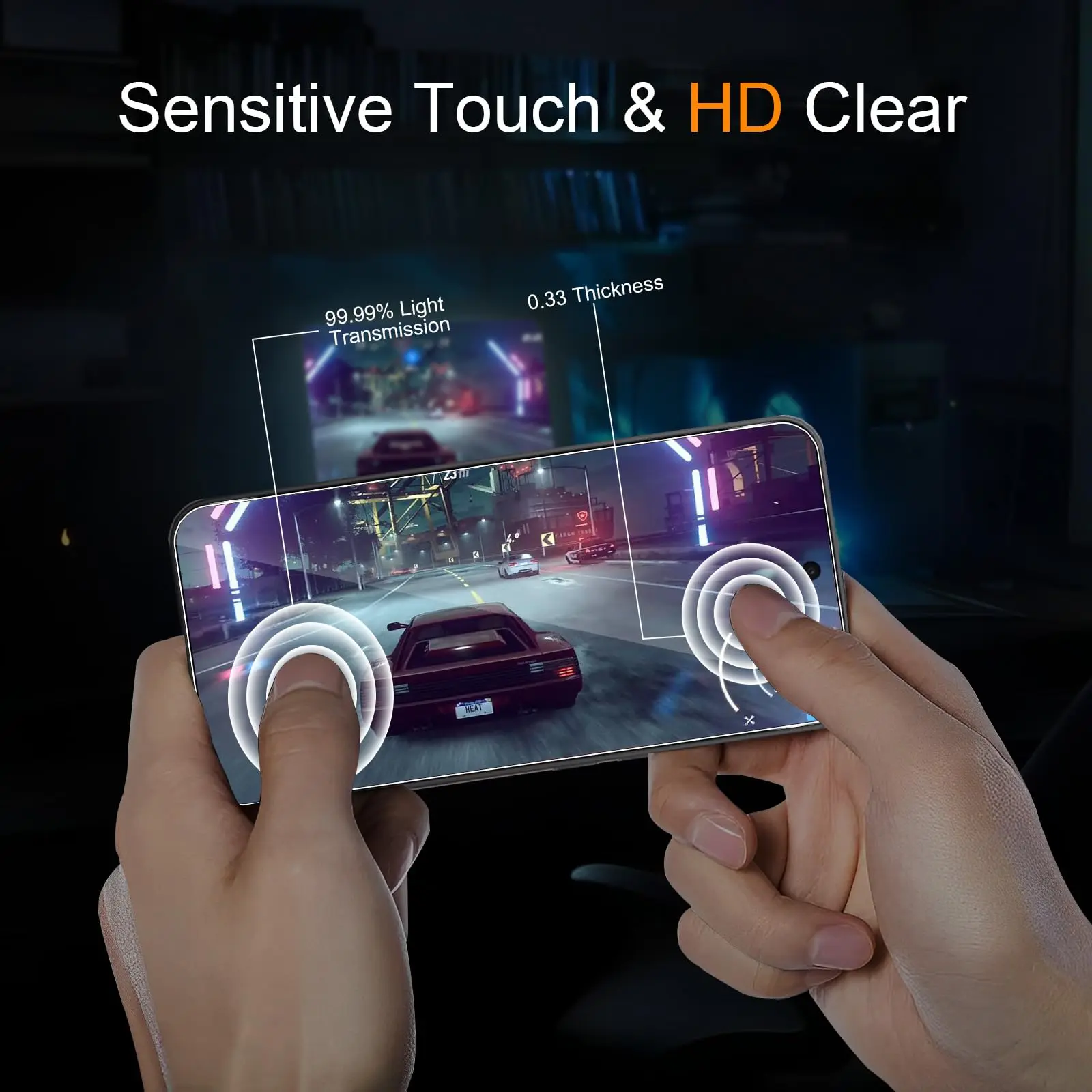 6.83-inch Crystal HD Tempered Glass Screen Protector - 9H Anti-Scratch, Case-Friendly