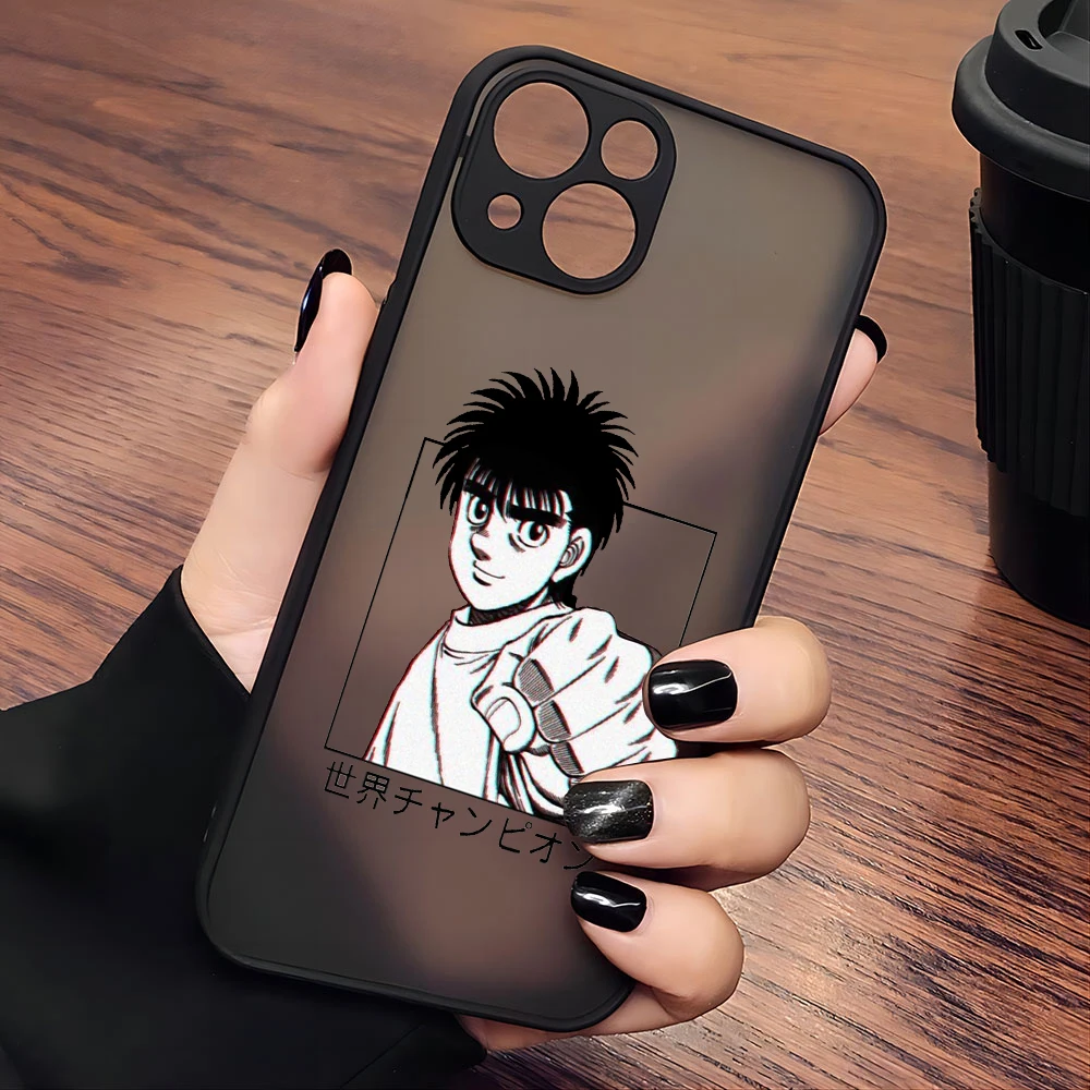 thumbnail image 1 of Funda de teléfono Anime Hajime no Ippo para iPhone 15 14 13 12 11 Mini Pro Max X XR XSMax 7 8 Plus, funda trasera transparente mate, 1 of 4