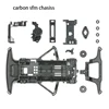 homemade mini 4wd racing car white/black carbon SFM chassis for 1/32 scale car 2