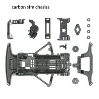 homemade mini 4wd racing car white/black carbon SFM chassis for 1/32 scale car 2
