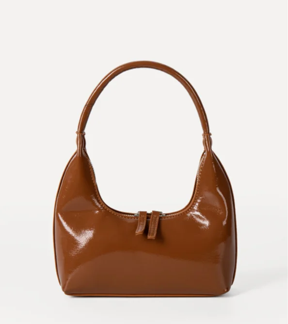 Borsa a tracolla singola con texture lucida di alta qualità, design coreano di nicchia, borsa da ascella, moda estiva semplice e casual, da tenere a mano_voghion.com