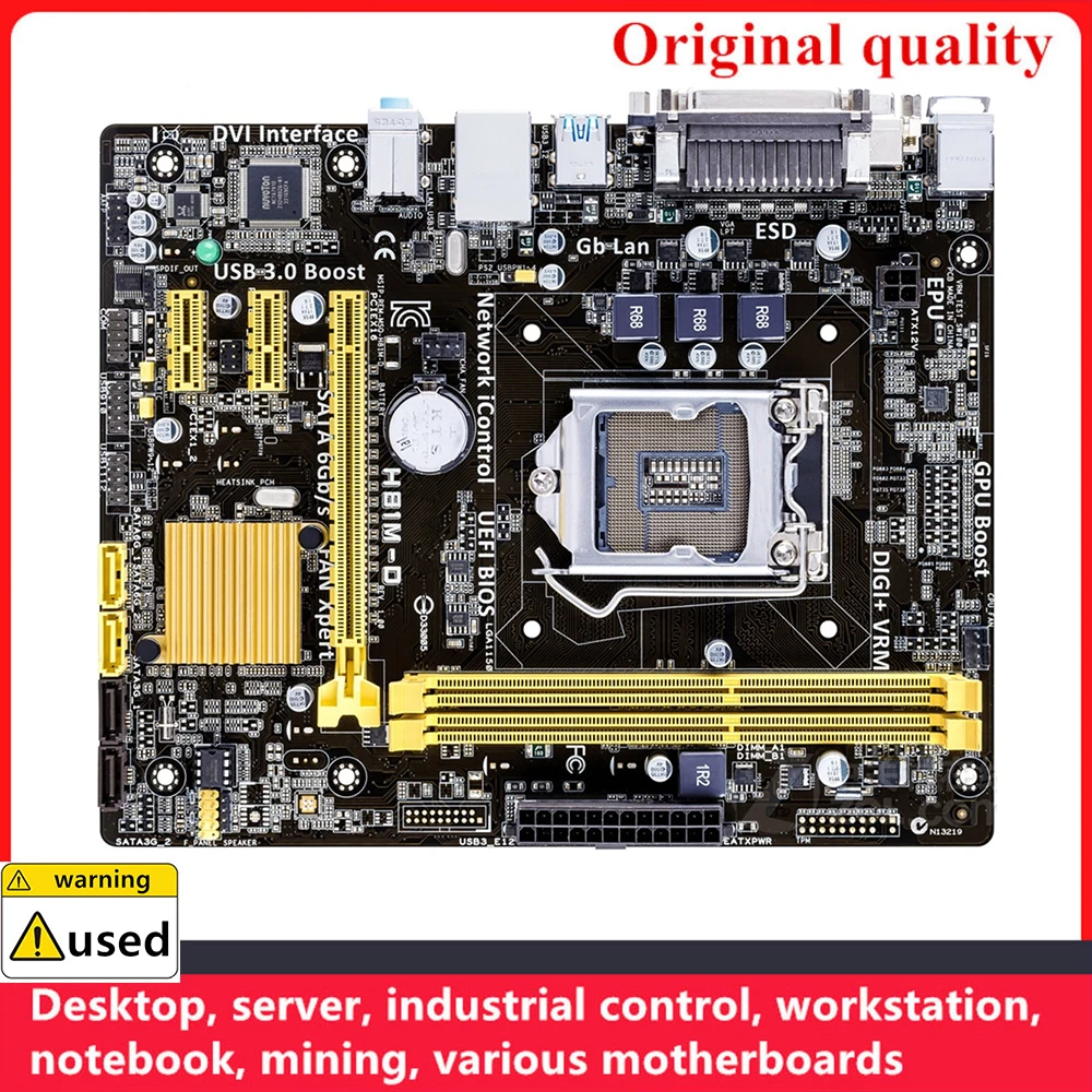 

For H81M-D Motherboards LGA 1150 DDR3 16GB M-ATX For Intel H81 Desktop Mainboard SATA III USB3.0