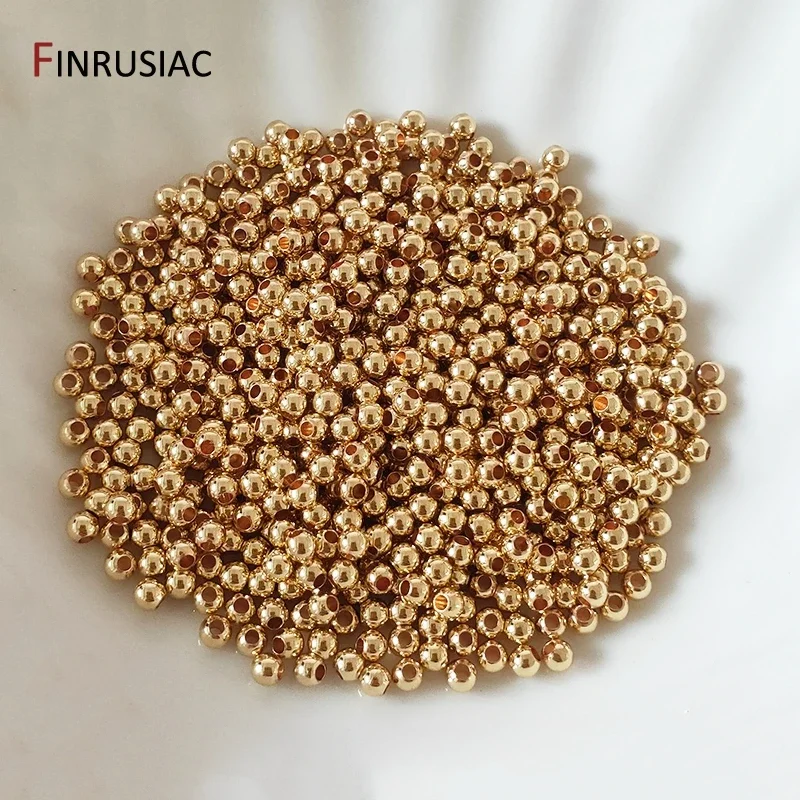30-100Pcs 2-6mm 14/18K Gold Plated Brass Spacer Beads 2