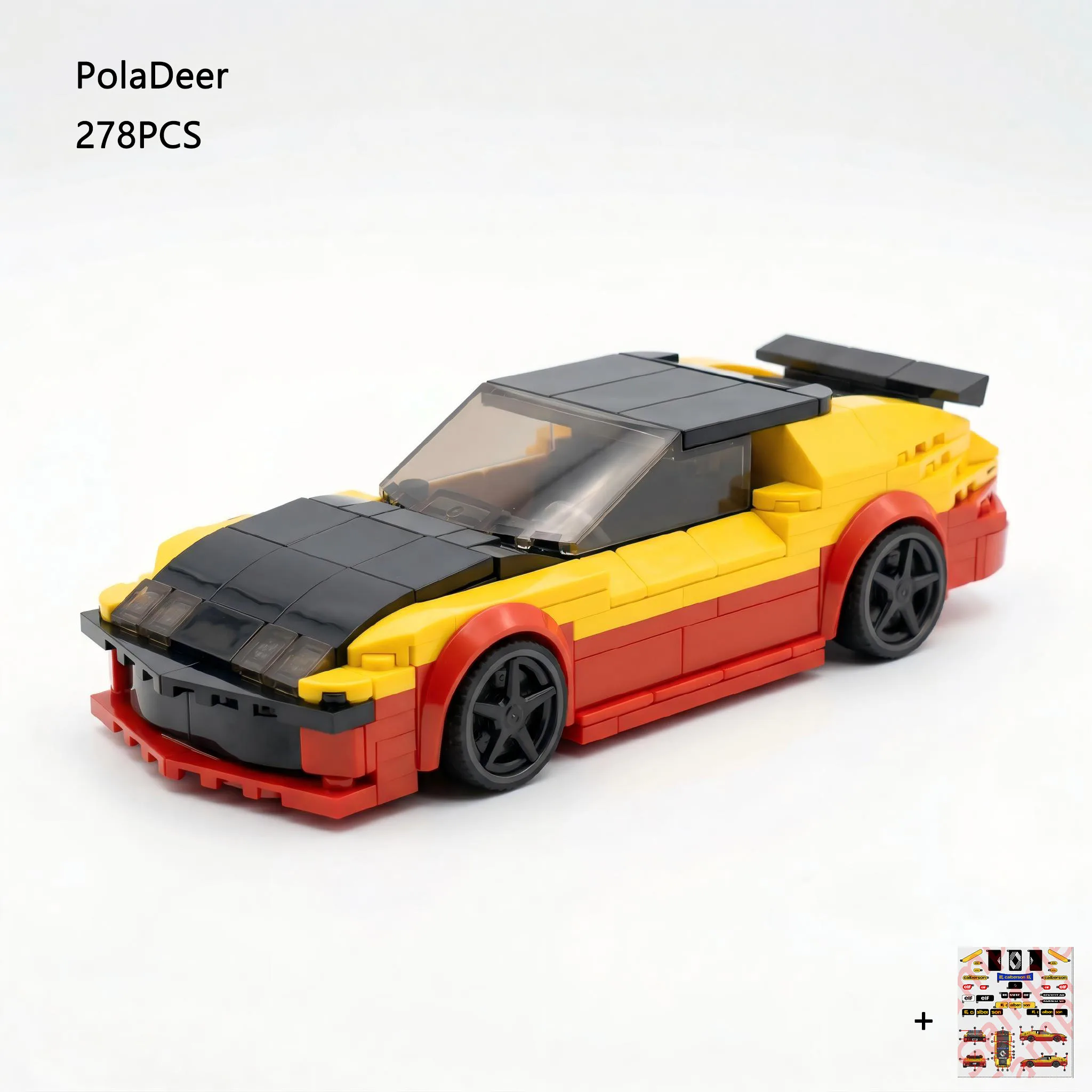 DIY 274-teiliger Bausatz Alpine A310 Gr4 Culbertson ​ ​ Champion-Serie Maßgefertigte Rennwagen-Bausteine Zusammenbau-Spielzeug mit Aufklebern Modell-Geschenk