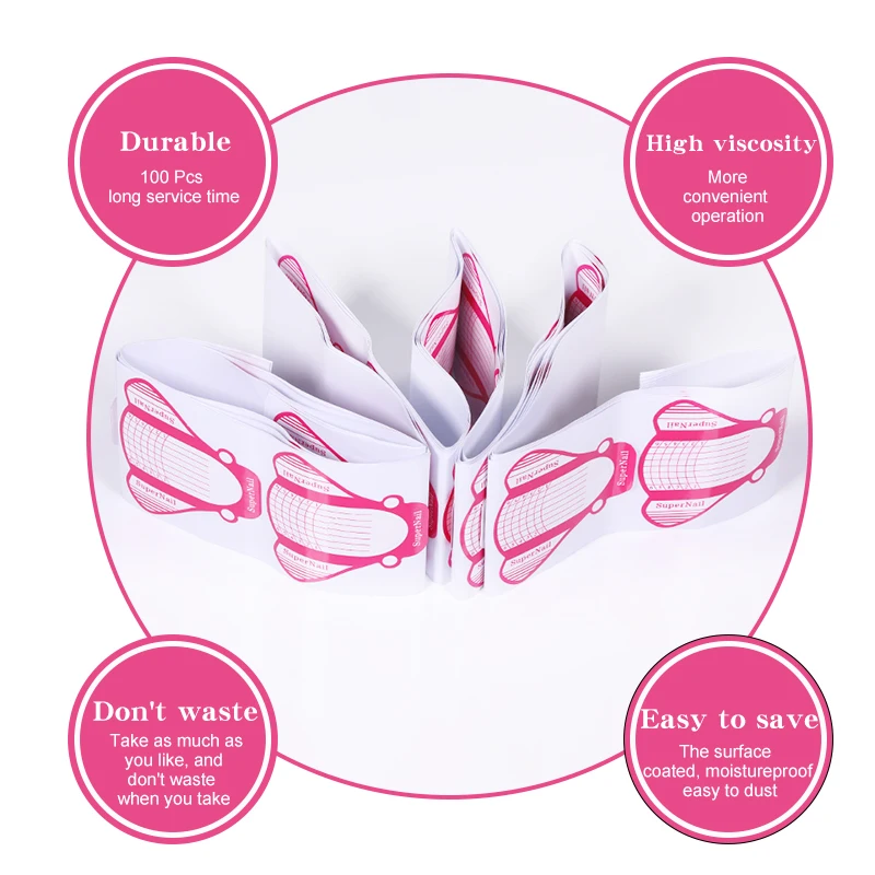 Nail Forms French Acrylic UV Gel Extension Curl Form Nail Gel Sticker Art Guide Mold Manicure Stencil