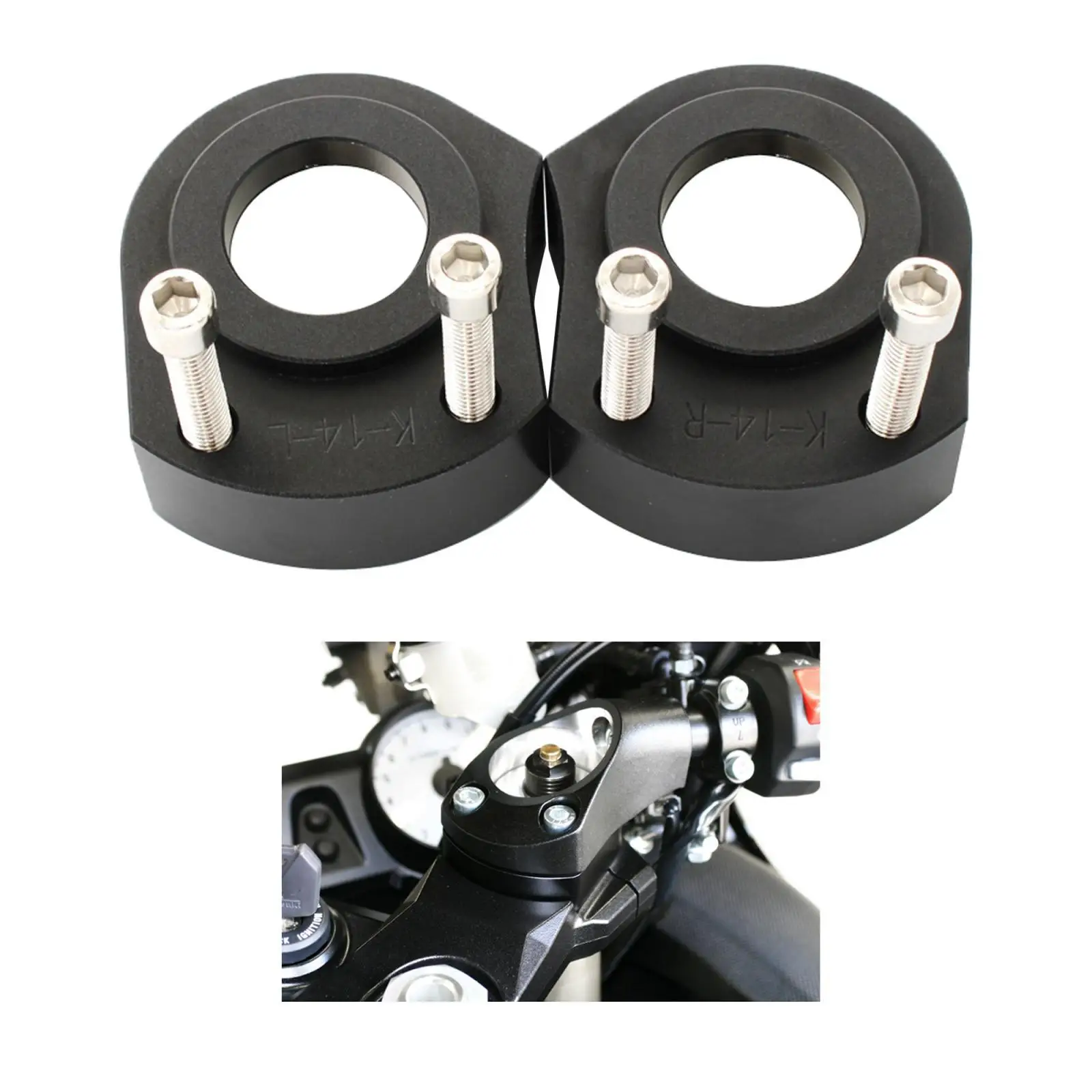 Aluminum Alloy Handlebar Riser Spacer for Kawasaki ZX-14R ZX14R ZZR 1400 2006-2018 Handle Bar Mount Adapters