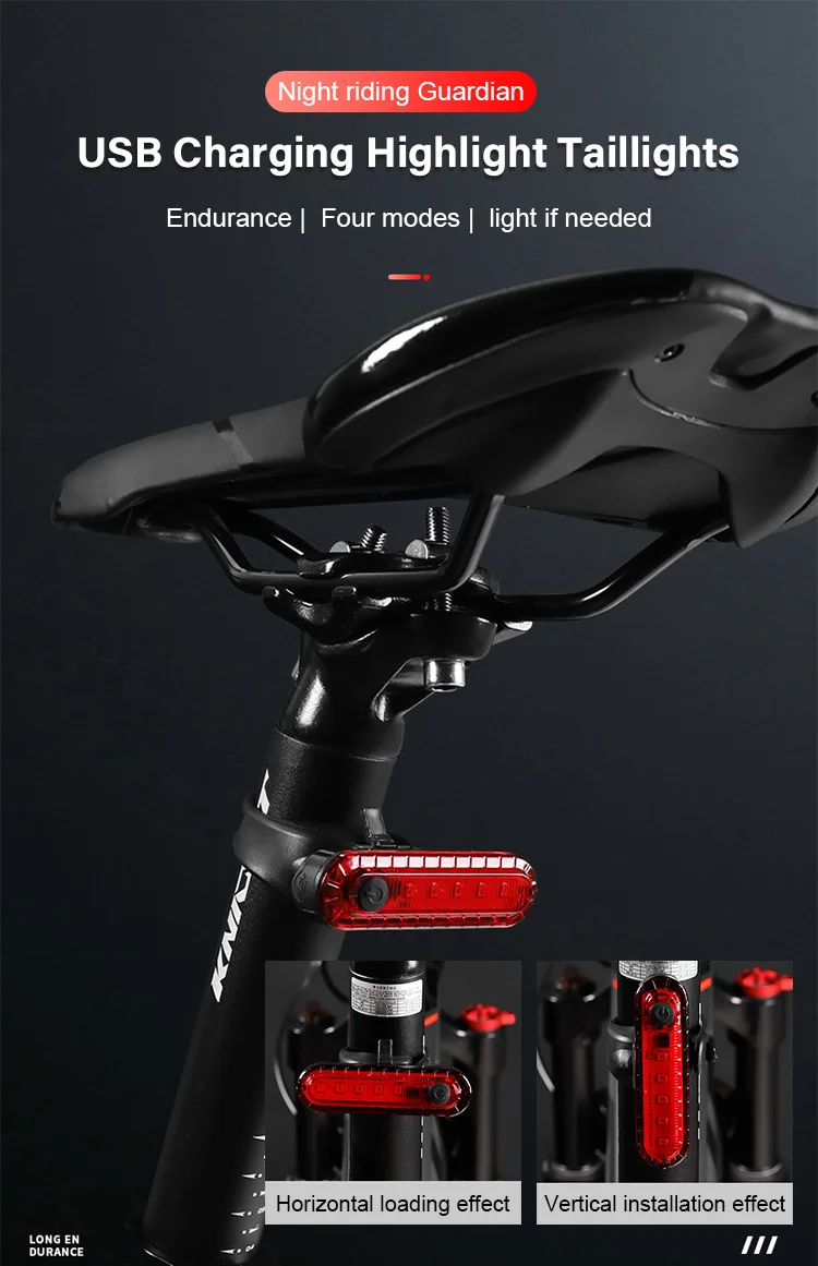 Rear Bike Tail Light USB Rechargeable Ultra Bright Taillights Fit On Bicycle Easy to Install for Cycling Safety Bicycle Light