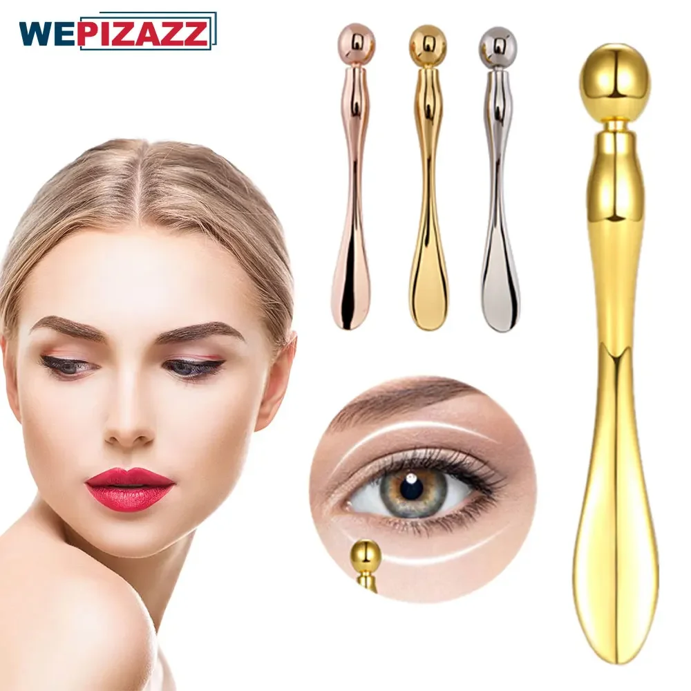 금속 아이 크림 애플리케이터, 얼굴 마사지 도구, 눈 마사지 지팡이 스틱, 여자 여자 얼굴 마사지기, 붓기 감소 주름 