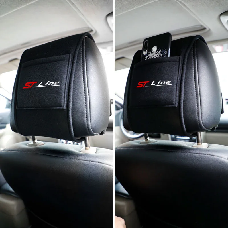 포드 ST-line Focus 2 3 Mondeo Ecosport Kuga Mk4 Fiesta Mk3 액세서리용 자동차 드라이버 헤드 쿠션 더스트 커버 헤드레스트 커버