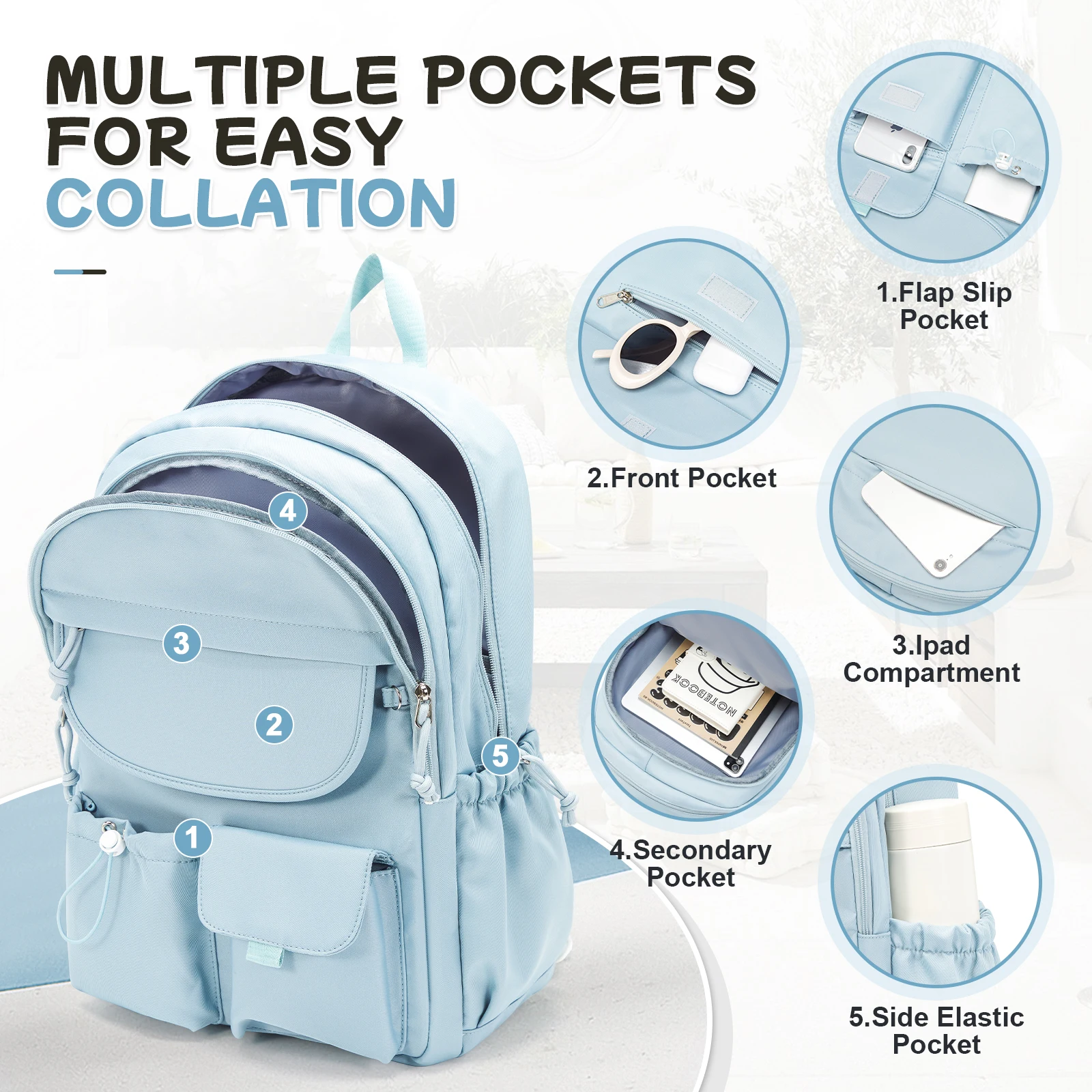 School Bag for Teen Girls - Laptop Backpacks 15.6 In College Cute Bookbag,Casual Schoolbag,Children's School Backpack Girl Boy