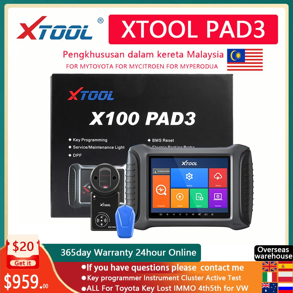 Xtool X100 Pad3 Kc501 Ks1 ( X100 Pad Elite ) Auto Key Programmer Car