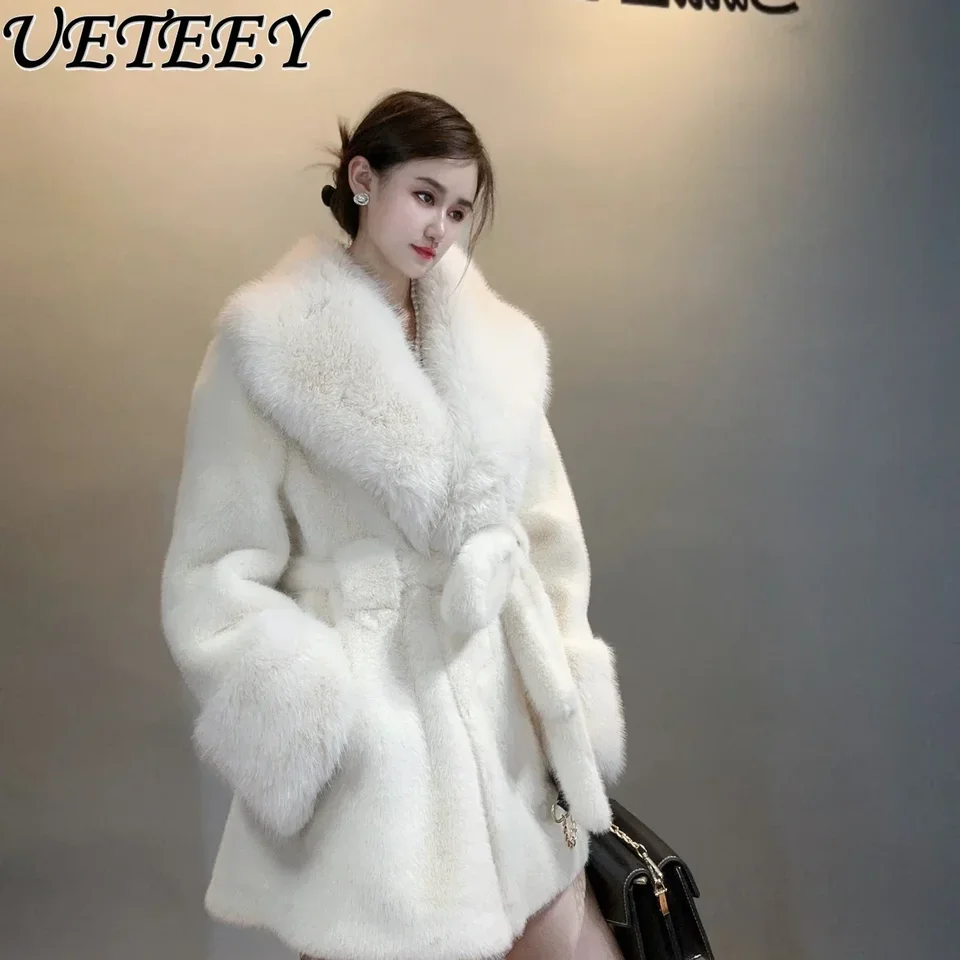 thumbnail image 2 of Women Winter Faux Fur Coats 2025 Lapel Bubble Cropped Jackets 2 of 13