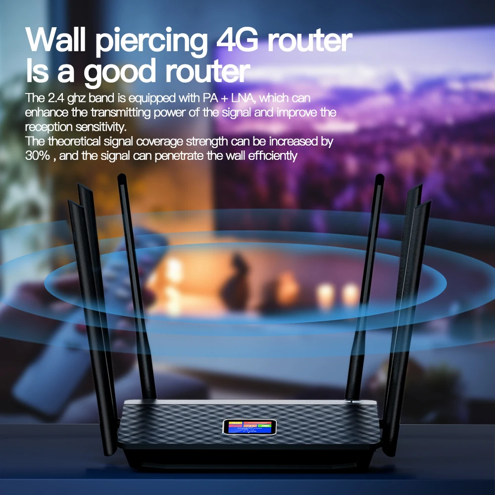 Kuwfi-roteador Wifi Cpe Lte 5200mah 4g High Gain Pcs Antenas Externas Display Lcd Lan Wan Rj45 Slot para Cartão Sim - Imagem 5