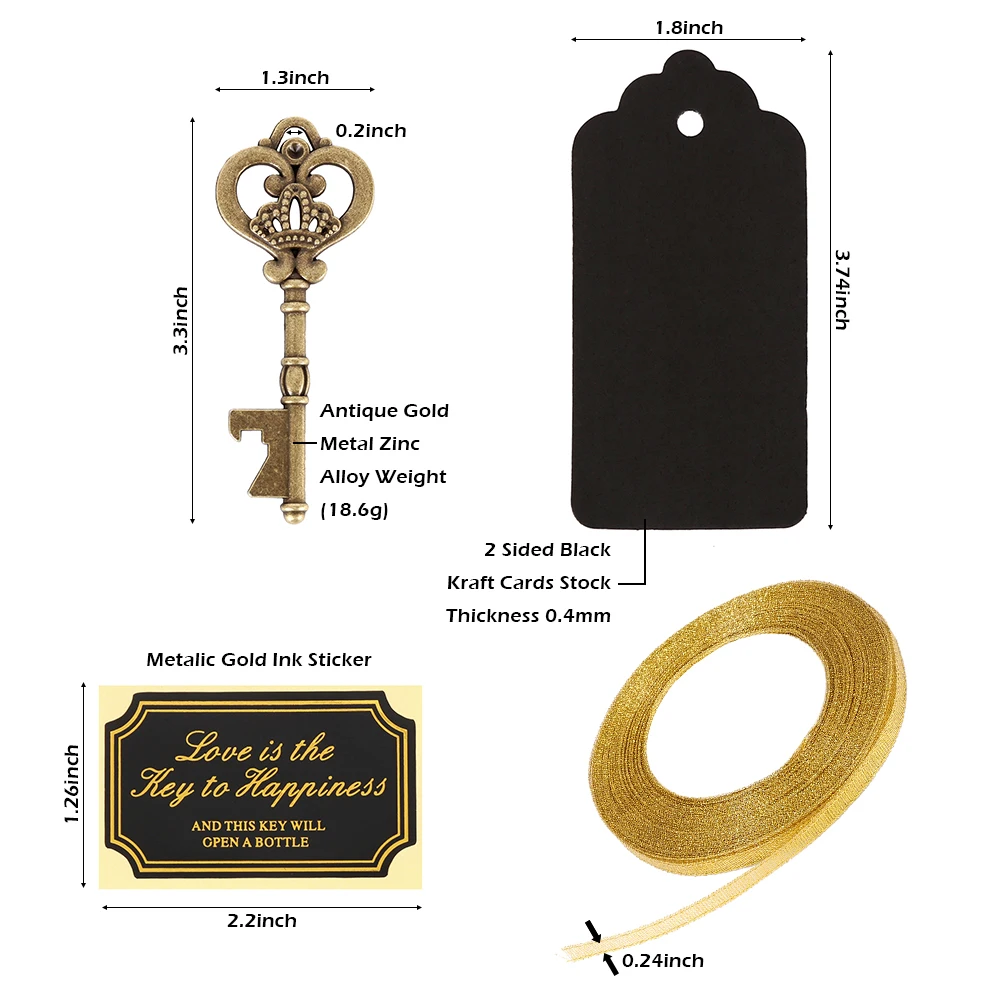 36/50PCS DIY 웨딩 키 오프너 호의 레트로 위스키 맥주 와인 금속 키 체인 태그 카드 기념품 파티 선물 인사말 카드