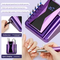 Wholesale Brushless 40000RPM Storage Nail Grinder Charging Portable Nail Remover Nail Art Machine Nail Stuff Wave Polish Makeups 2