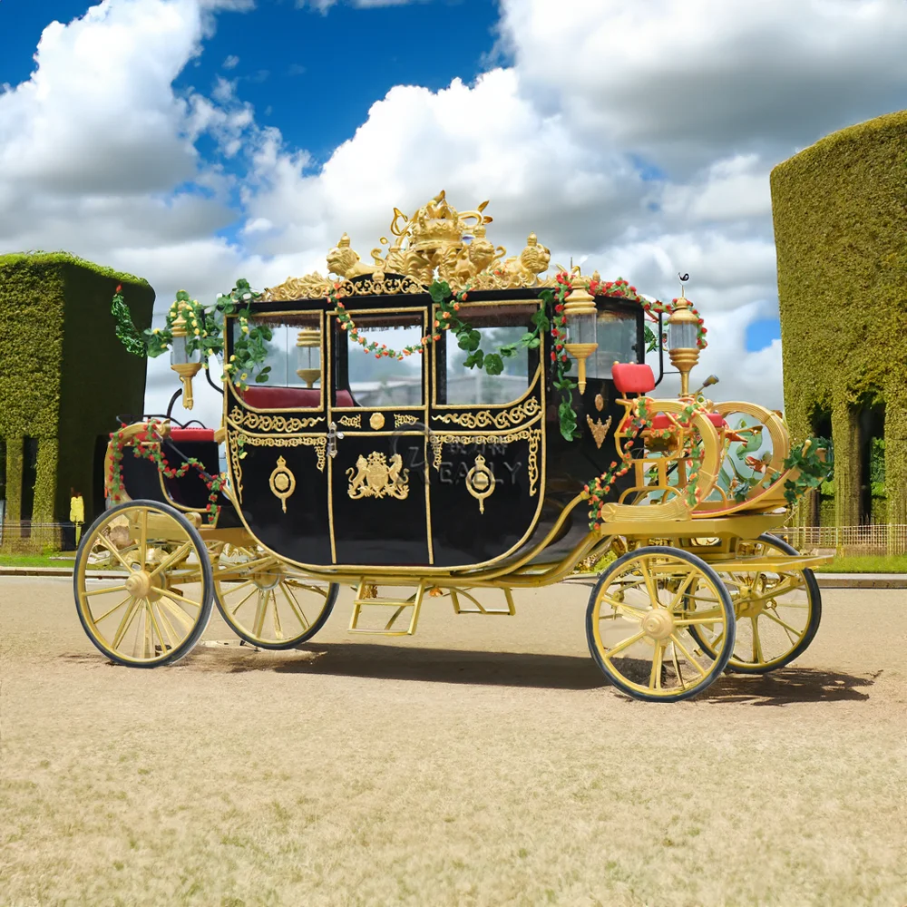 New Dual Use Royal Horse Carriage Luxury Wedding Comfortable European Family Tourist Festival Wedding Electric Vehicle