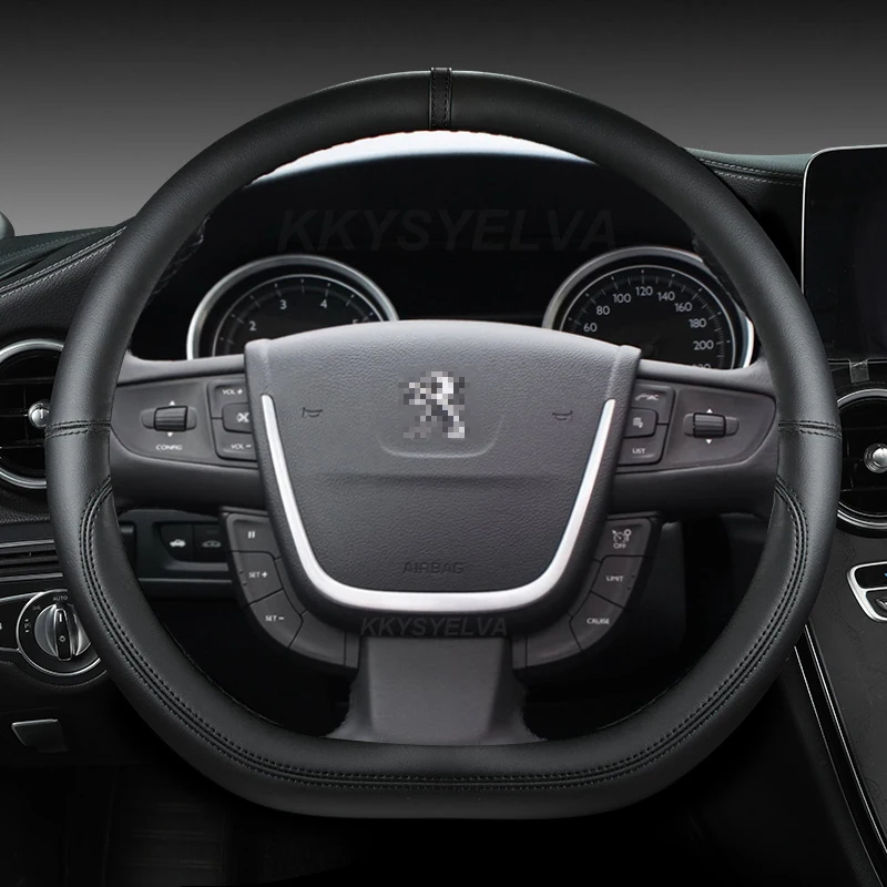Für Peugeot 508 2011 2012-2017 2018 508SW 2011-2018 Auto Lenkrad Abdeckung Mikrofaser Leder D Form Auto Zubehör – Detail 1