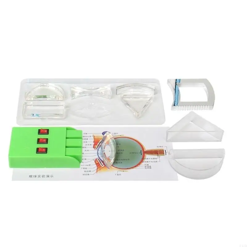 F42D 10Pcs물리학 교육용 아크릴 광학 렌즈 세트, 물리학 광학 실험 세트