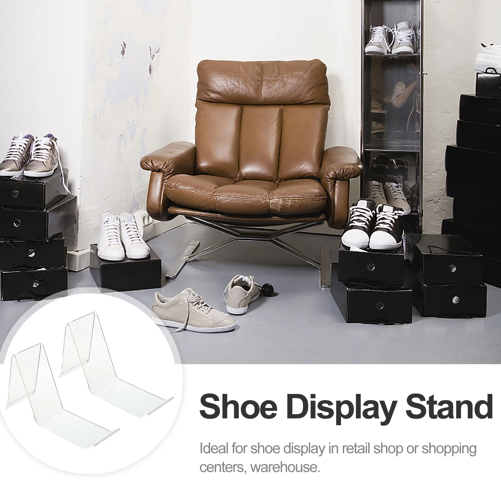 Women Shoe Support Display Rack Bracket Stand Acrylic Sneakers Breathable Casual for Shopping Center Running Walking Outdoor 4