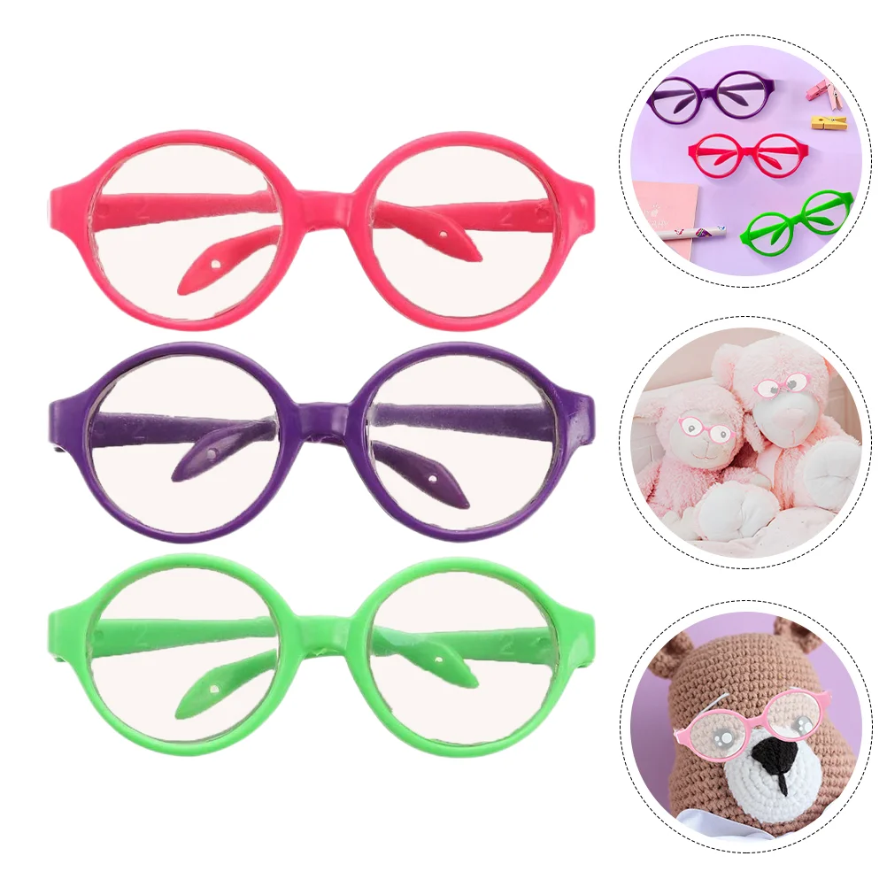

3 Pcs Glasses Eyewear Dress Up Accessories Toy Plastic Dressing Toys Eyeglasses Girls Decors Clothing