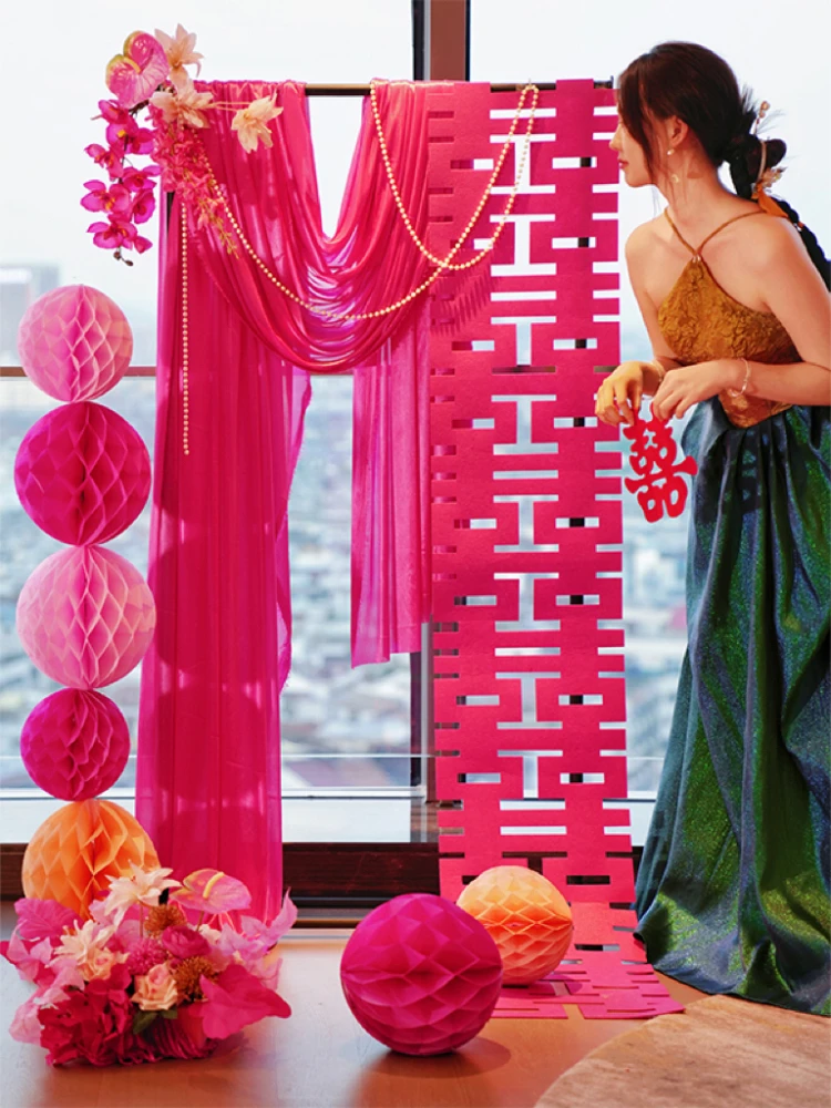 ZOCO Wedding Decoration Wedding Room Decoration Set New House Happy People Chinese Engagement Banquet