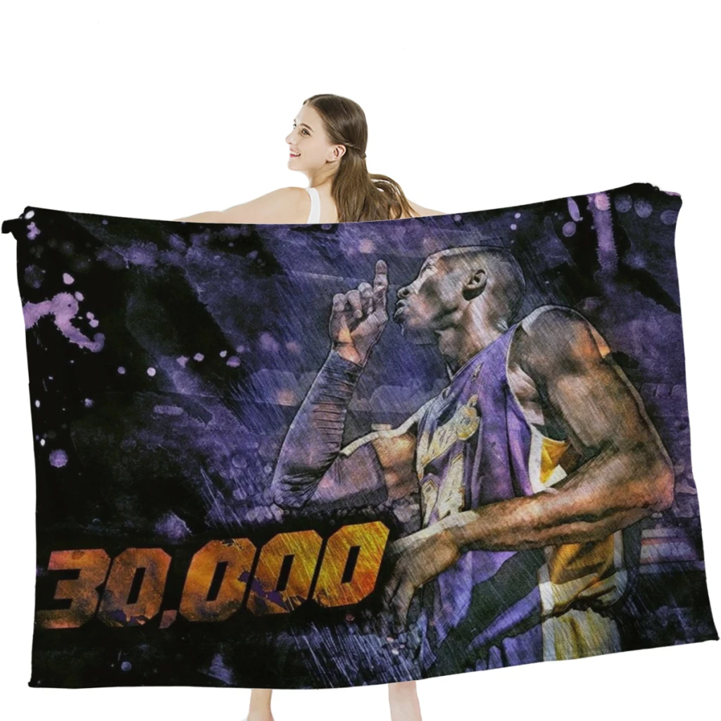 

NBA All-Star Hall of Fame Basketball Never Stops Lakers Flannel Blanket Thickened Extra Soft Nap Warm Winter Plush 3D Printing