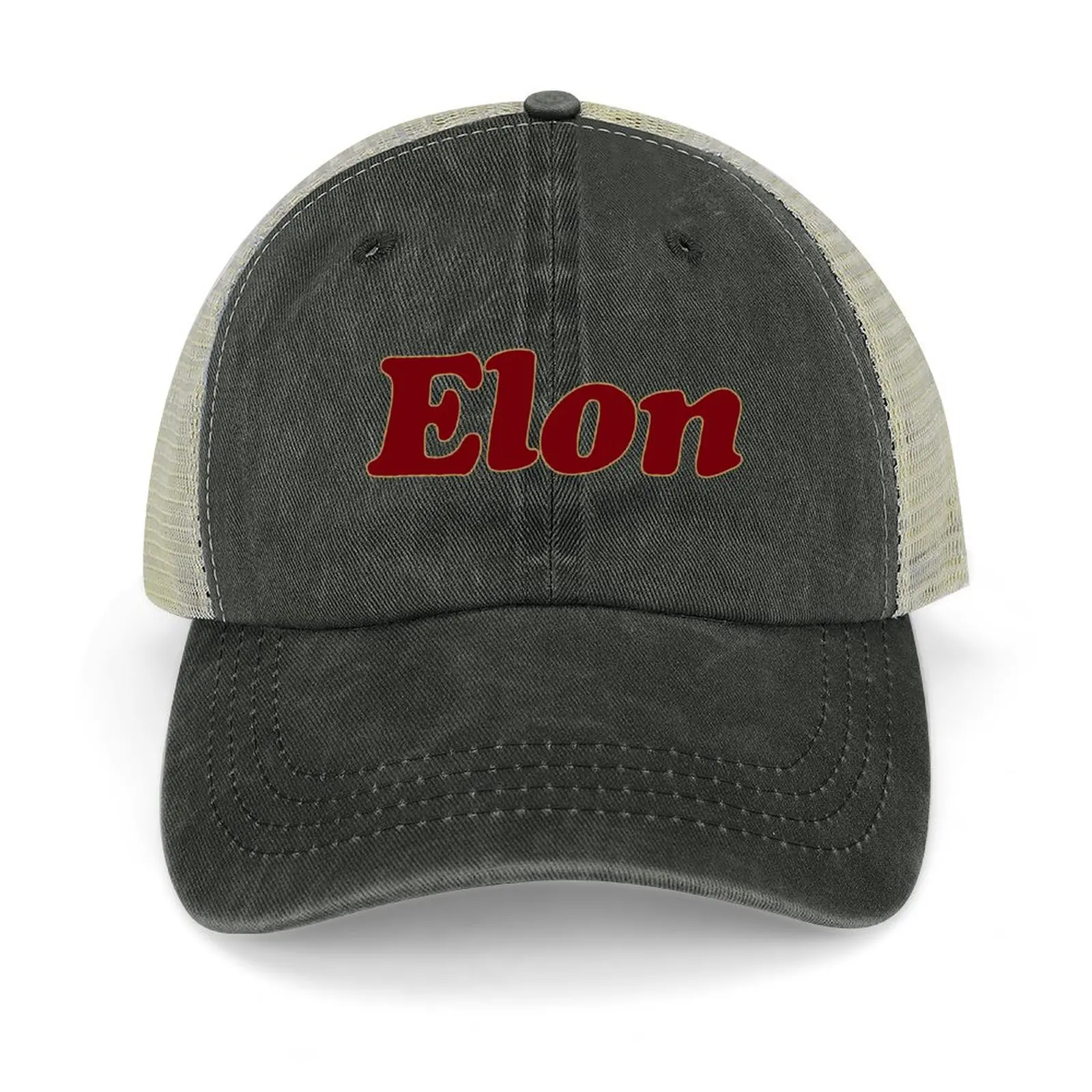 

Elon University - Wavy Font Cowboy Hat funny hat Gentleman Hat Luxury Woman Men's