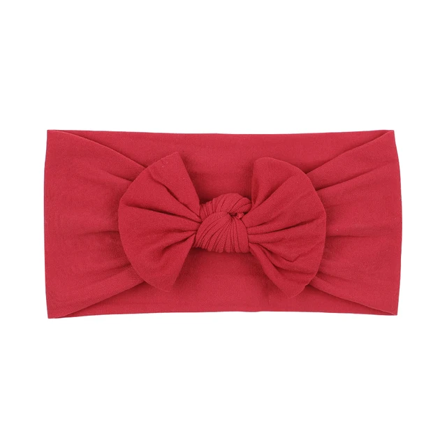 Solid Color Broadside Bowknot Headband for Kids Girls Elastic Hair Band Baby Hairband Boutique Turban Headwear Hair Accessories 33