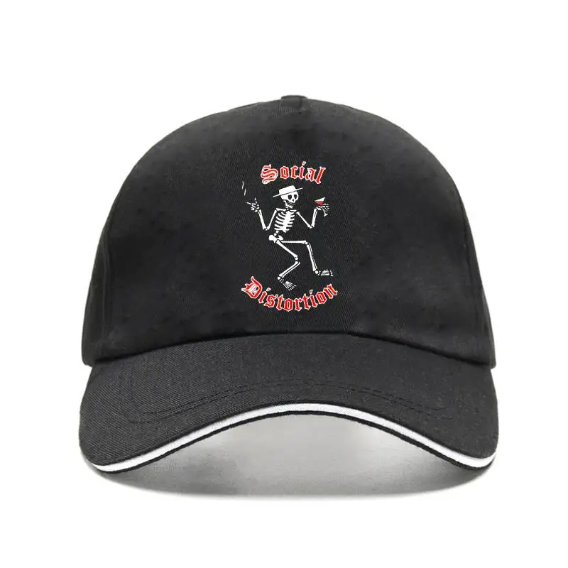 

2022 Summer Style Bill Hat Authentic Social Distortion Title Classic Skeleton Skelly Logo Baseball Cap Bill Hats Snapback Crew N