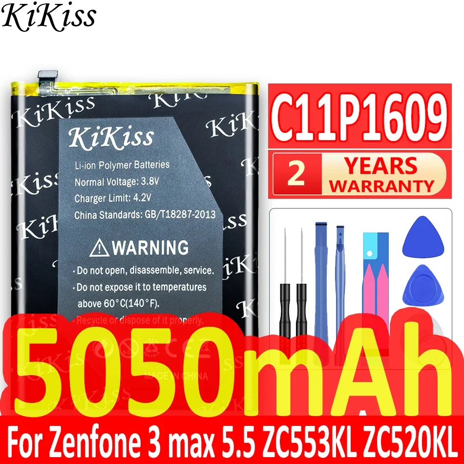 

For ASUS High Capacity C11P1609 Battery For ASUS Zenfone 3 Max 3max 5.5" ZC553KL X00DDA 5050mAh