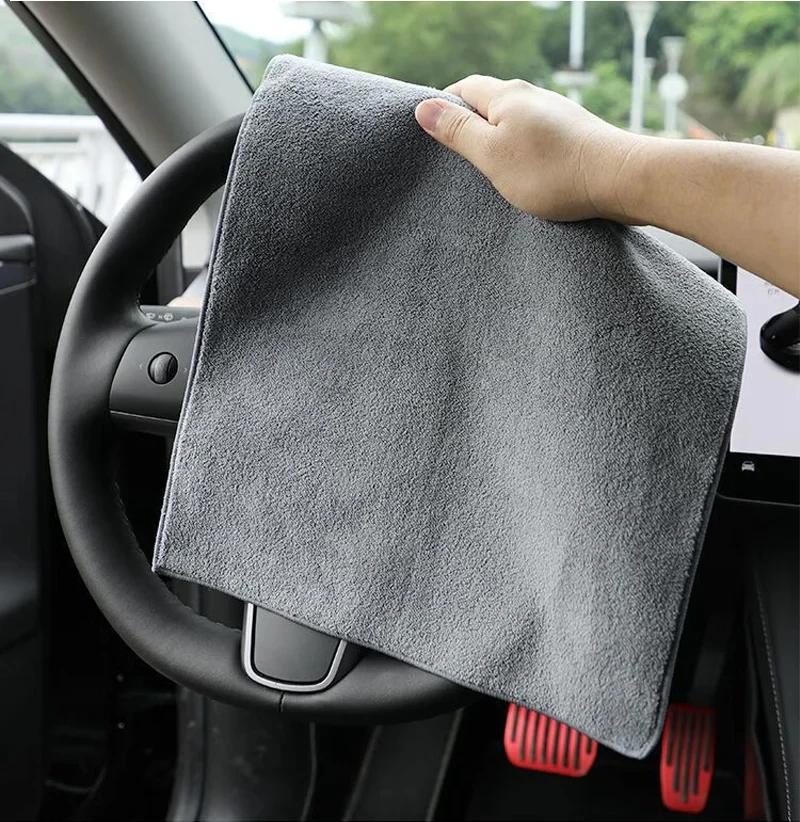 Doppelschichtiges Auto-Reinigungstuch aus Wildleder, Detaillierungs-Reinigungstuch, weiches Trockentuch für die Körperwaschhandtücher im Auto, super saugfähig – Detail 8