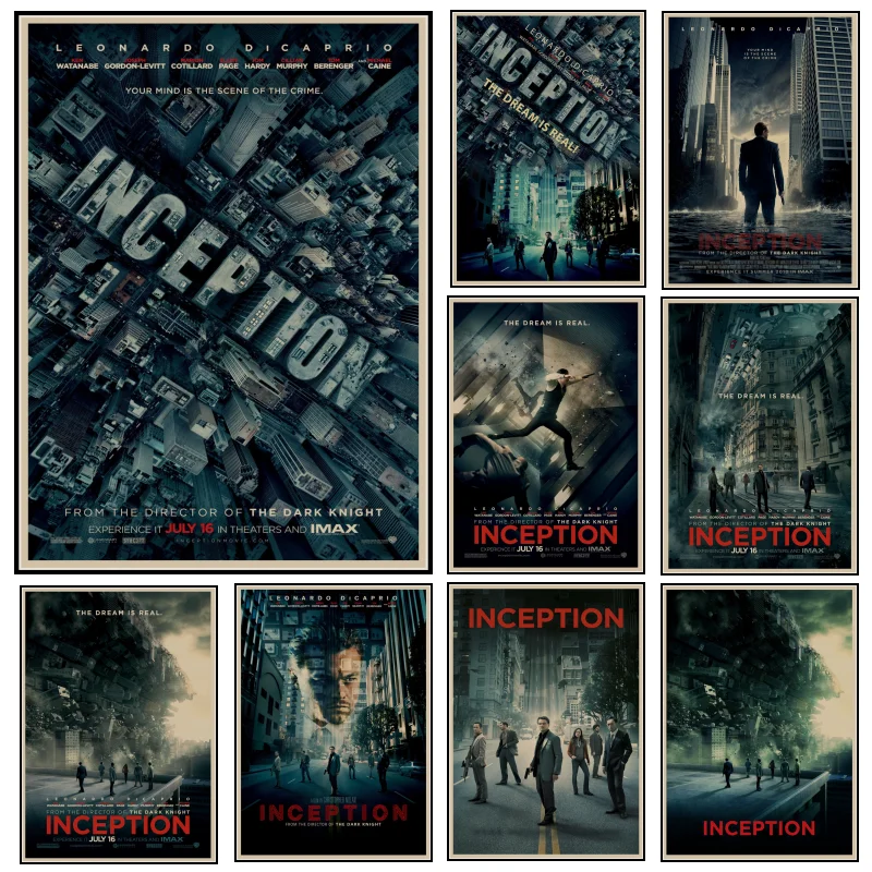 Vintage Poster Inception Classic Movie Print Art Canvas Poster For Living Room Decor Home Wall Picture