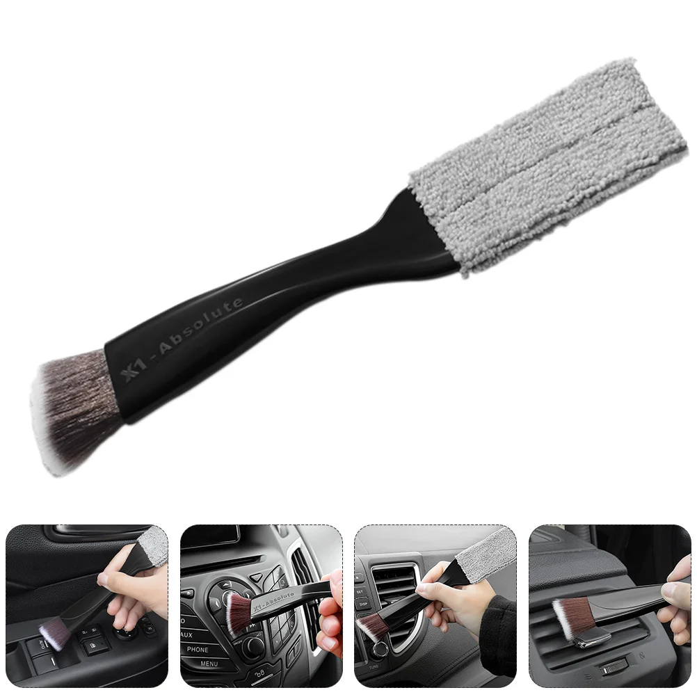 2pcs Car Interior Brush Handheld Duster Brush Auto Air Outlet Vent