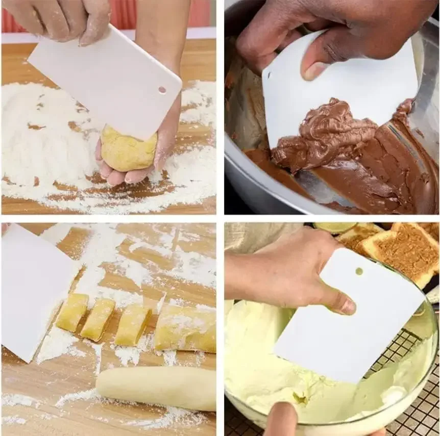 Multi-functional Dough Cutter Bowl Scraper Cream Spatula DIY Pastry Cutters Fondant Scrapers Cake Cutter Kitchen Baking Tool dough scraper baking tool dough cutter baking accessories cake scraper baking spatula