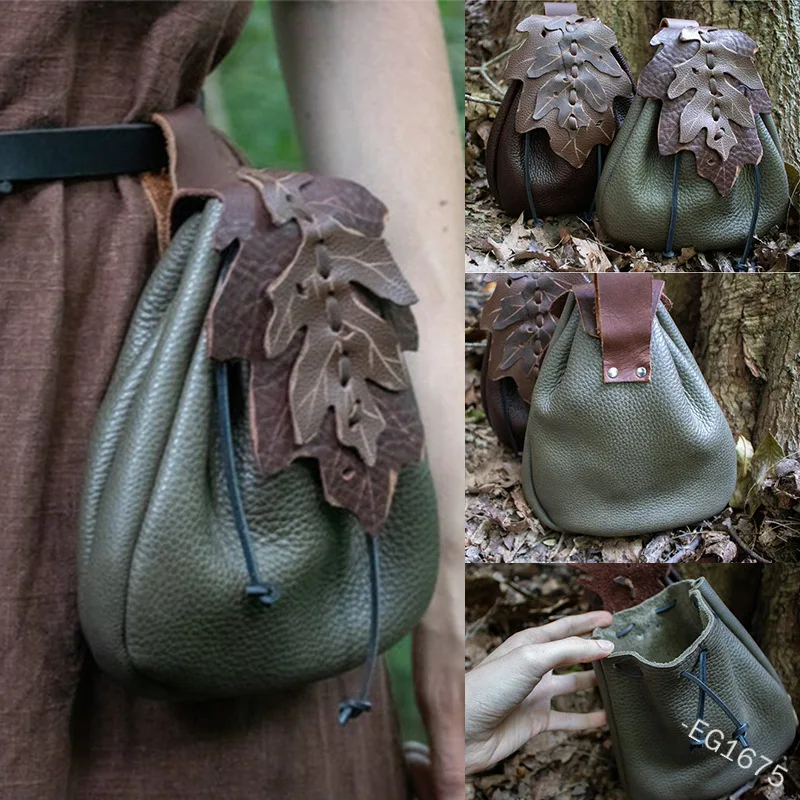 European-and-American-Medieval-Leaf-Pattern-Belt-Bag-for-Women-Men ...