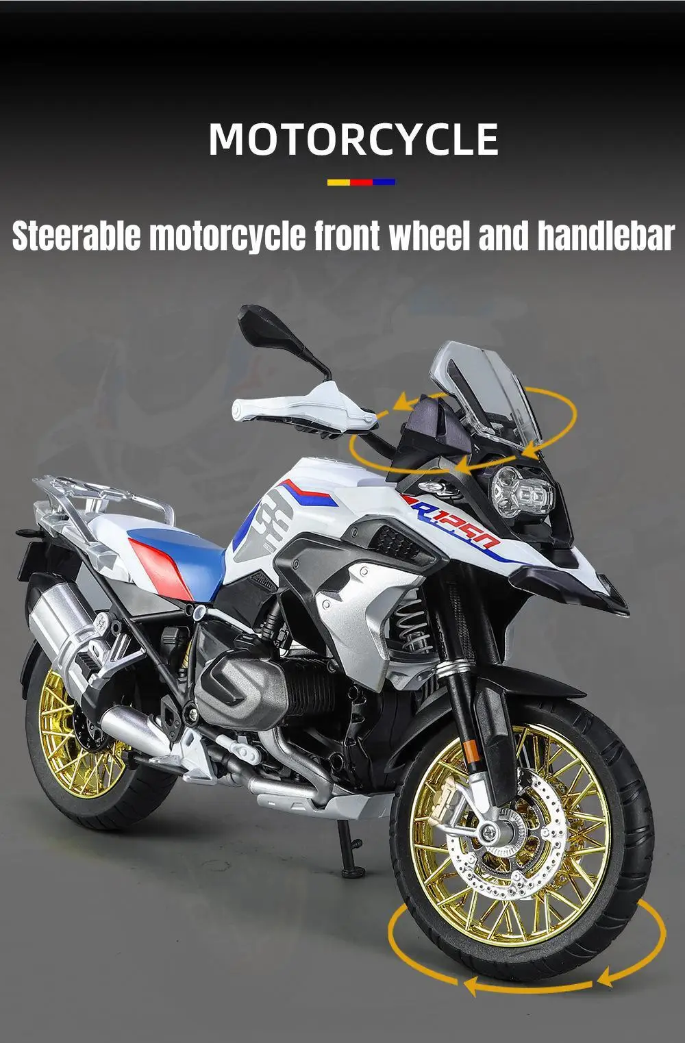 1/9 BMW Motorrad R1250 GS Diecast Model Motosiklet