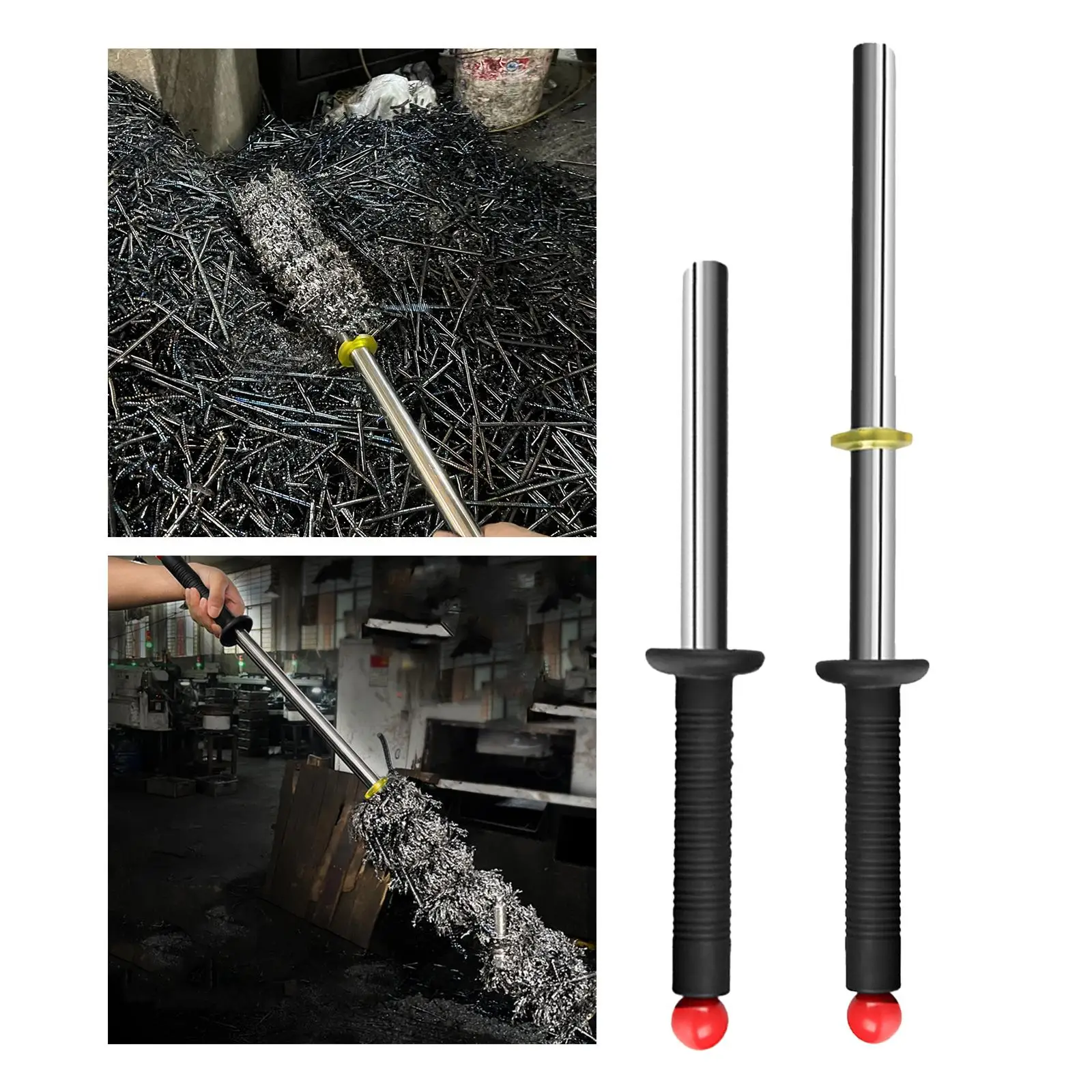 Magnetic Swarf Collector Magnet Stick Pick up Rod Magnetic Chip Collector Release Handle Metal Tools for for Workshop 5