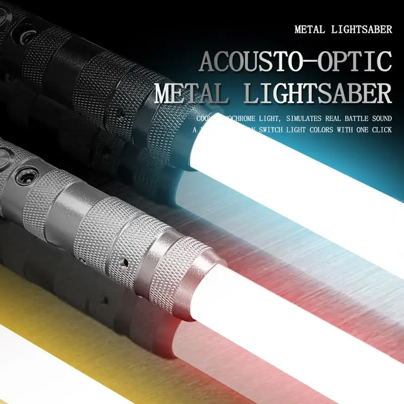 

7 Colors Dueling Light Sabers Durable RGB Lightsaber With Metal Hilt & Blaster Sound Rechargeable Cosplay Swords For Kids &