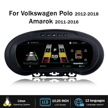 Cabina Virtual Digital para Volkswagen POLO, Panel de Instrumentos LCD 2012-2018, Reproductor Multimedia, Tablero, Velocímetro, Pantalla 1