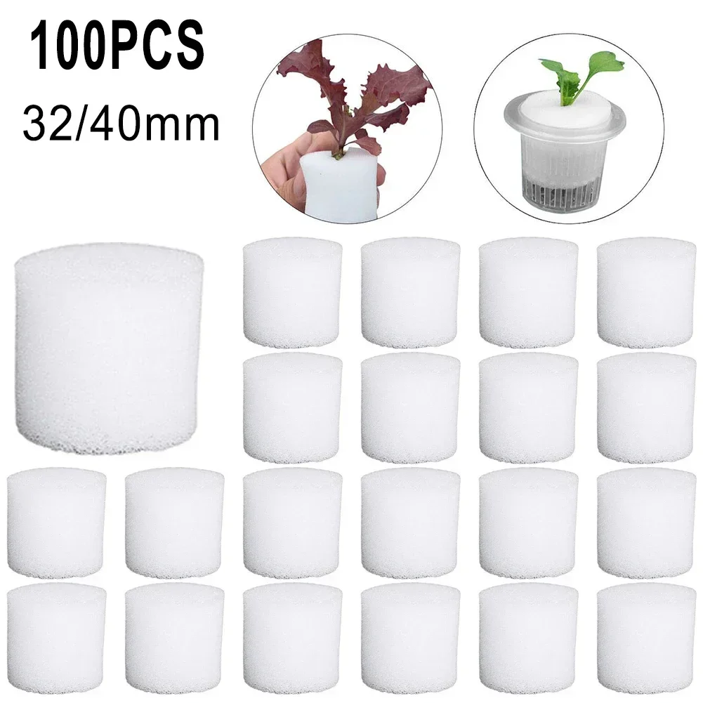 100PCS Soilless Hydroponic Sponge Garden Vegetable Soilless Planting Sponge Nursery Pots Foam Plants Root Fixed