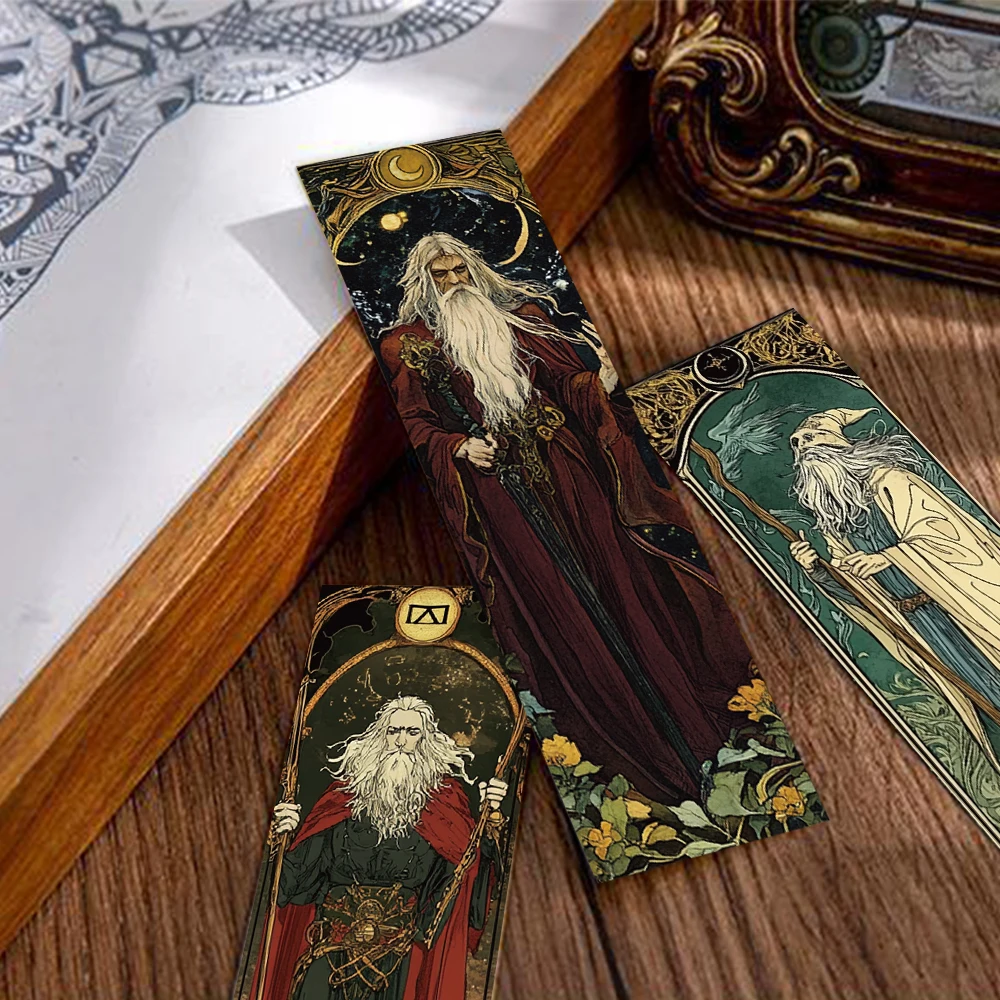 30pcs Dark Wind Advanced Wizard Bookmarks Students Message Card Creative Gifts Literary Reading Books Pages Marking Paper Cards bookmark page holder bookmarks stationery supplies bookmark holder paper bookmark
