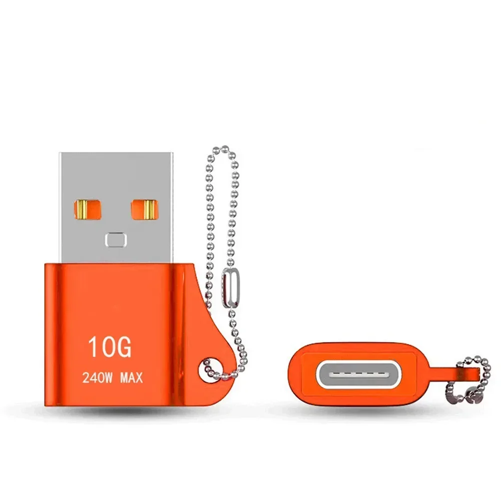 High-Power USB to USB-C Adapter with Keychain for Fast Data Transfer and Charging