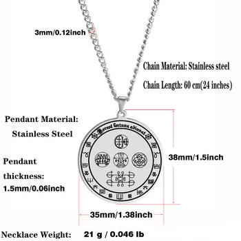 HLSS234 Powerful Money Amulet for Richess Wealth Abundance and Prosperity Talisman Stainless Steel Pendant Necklace 1