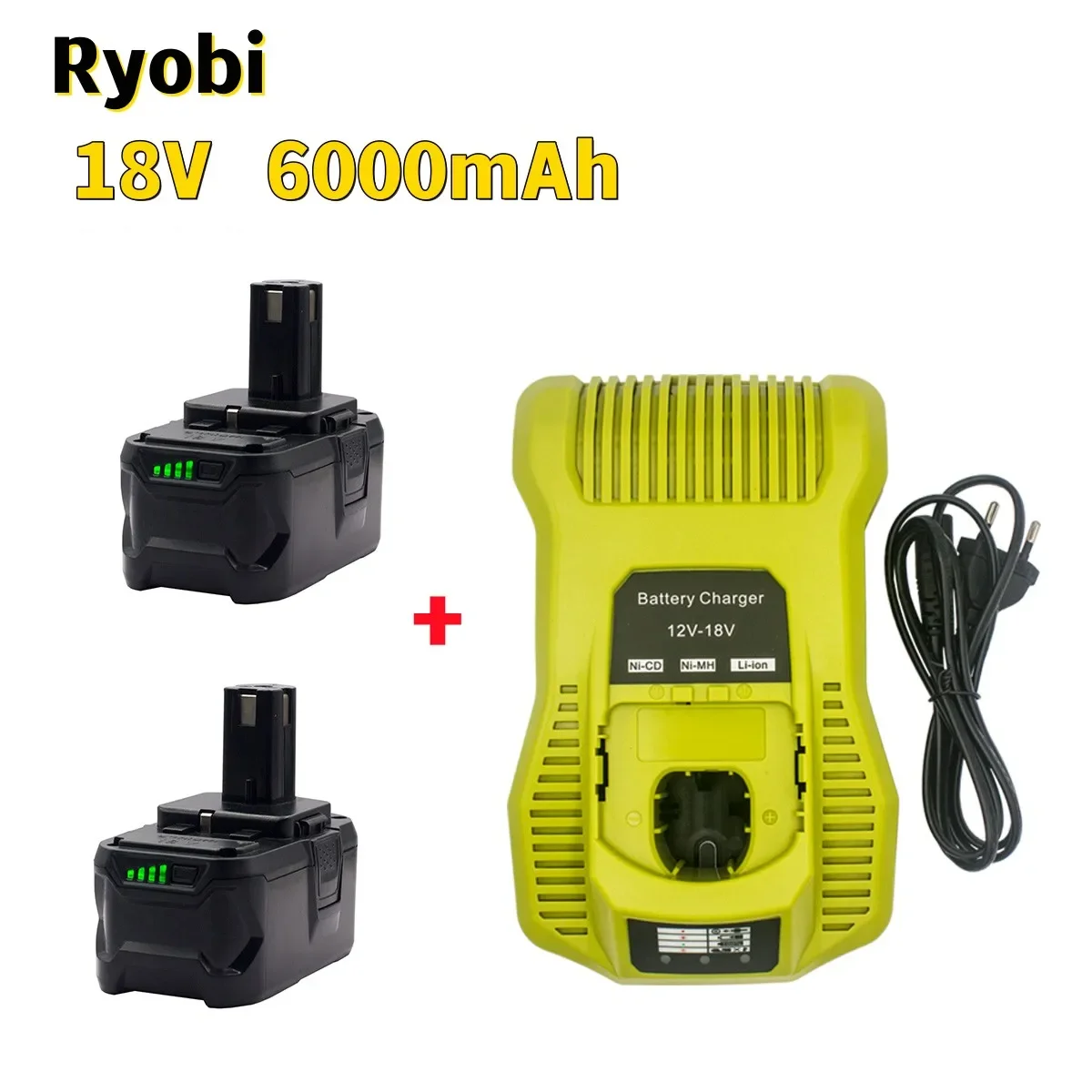 

Бесплатная доставка, беспроводной Электроинструмент Ryobi ONE18V BPL1820 P108 P109 P106 RB18L50 RB18L40, литий-ионная батарея 6000 мАч