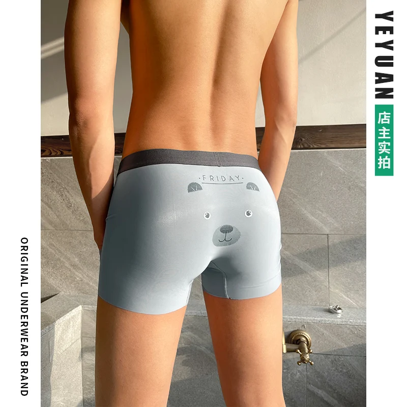 3Pc/sLot Sport Basketball Football Men's Solid Color with Cartoon Underwear Sexy Boxer Para Hombre