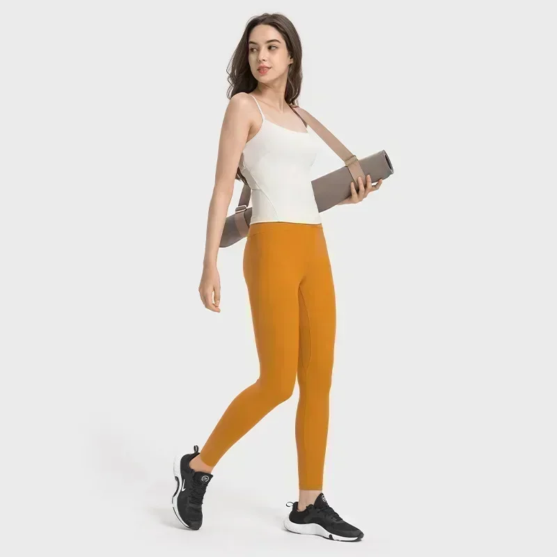 Lemon Cross-Back Women Yoga Vest With Light Support With Chest Pad Splicing Hollow Halter Fitness Vest Fashion Sports Tank Tops