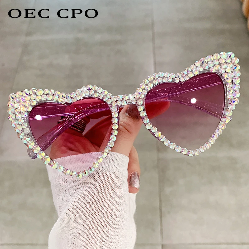 Pearl Heart Shaped Diamonds Sunglasses Women Luxury Brand  display picture 1