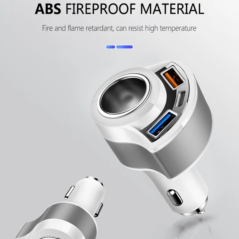 Quick Charge 3.0 USB C Car Charger For iPhone 11Pro For Huawei Samsung S20 QC3.0 Type C PD Fast Charging Car Cigarette Lighter