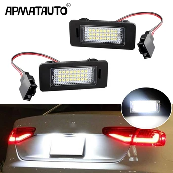 자동차 오류 없음 캔버스 LED 라이센스 번호판 전구, 아우디 A1 A4 B8 A5 S5 A6 S6 A7 Q5 TT TTS 2D, VW 6000K 화이트, 2 개