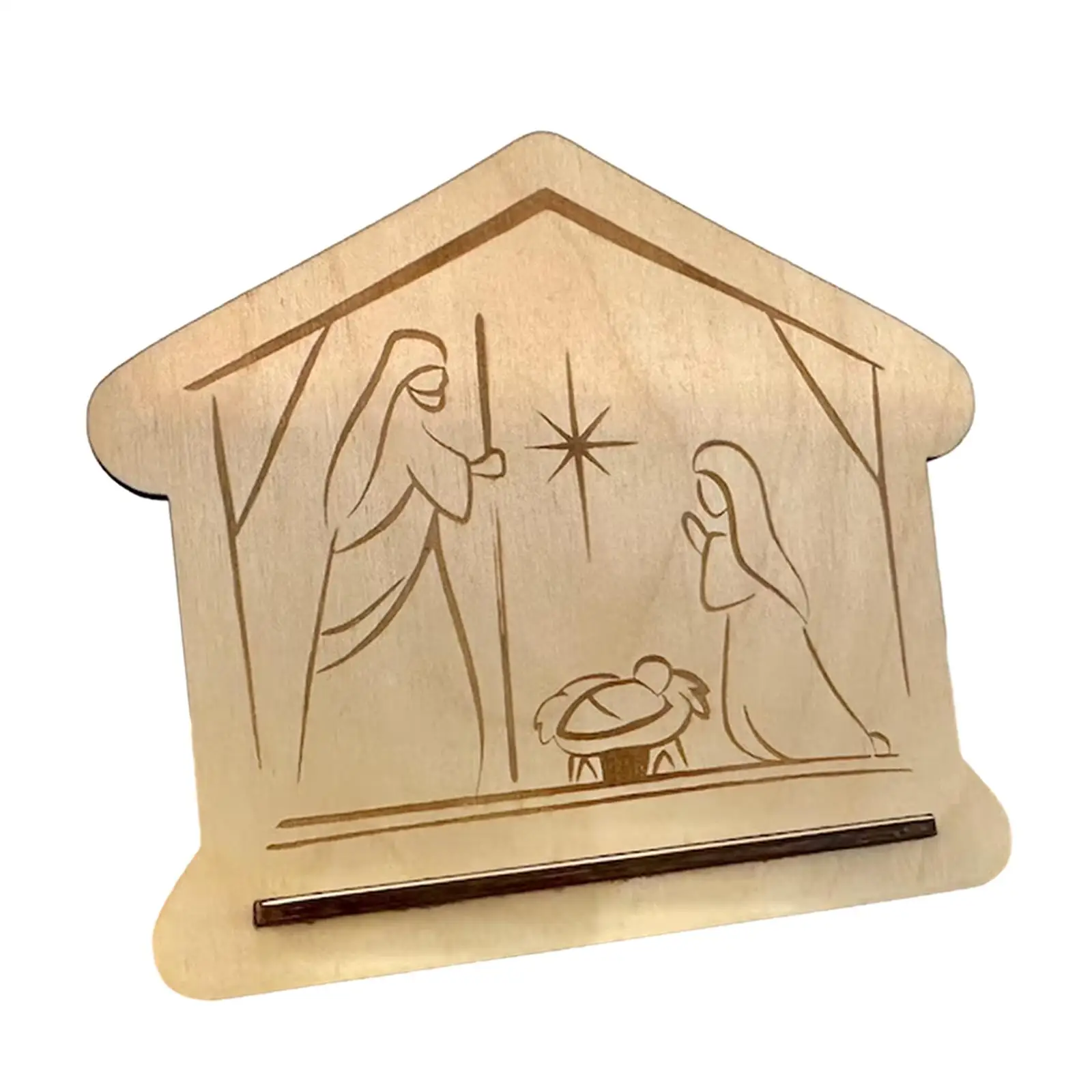 

The Birth of Jesus Decorations Wood Religious Gift Xmas Decor Christmas Decorations for Table Centerpiece Home Indoor Fireplace